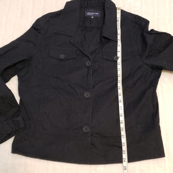 Jones New York Black Cotton Stretch Jacket - Picture 10 of 14